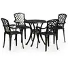 Image de vidaXL Ensemble Bistro 5 pièces fonte d'aluminium noir