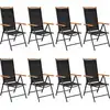 Image de vidaXL Salon de jardin 9 pièces aluminium noir