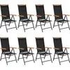 Image de vidaXL Salon de jardin 9 pièces aluminium noir
