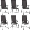 Image de vidaXL Ensemble de jardin 7 pièces aluminium argenté et noir