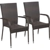 Image de vidaXL Ensemble de jardin 3 pi ¨ces Poly rotin brun