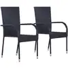 Image de vidaXL Ensemble de jardin 3 pièces Poly rotin noir