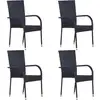Image de vidaXL Ensemble de jardin 5 pi ¨ces Poly rotin noir