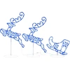 Image de vidaXL Décoration de Noël LED Rennes & traîneau Acrylique 260x21x87 cm Bleu