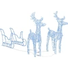 Image de vidaXL Rennes & traîneau Décoration de Noël 160 LEDs 130 cm Acrylique