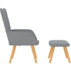 Image de vidaXL Fauteuil relax avec pouf Tissu gris clair