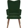 Image de vidaXL Fauteuil relax avec pouf vert foncé velours