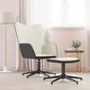 Image de vidaXL Fauteuil relax avec pouf blanc crème velours et PVC