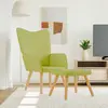Image de vidaXL Fauteuil relax avec pouf Vert Tissu