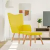 Image de vidaXL Fauteuil relax avec pouf jaune moutarde Tissu