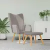 Image de vidaXL Fauteuil relax avec pouf Taupe Tissu