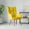 Image de vidaXL Fauteuil relax jaune moutarde velours