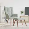 Image de vidaXL Fauteuil relax avec pouf gris clair velours