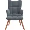 Image de vidaXL Fauteuil relax avec pouf gris foncé velours