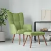 Image de vidaXL Fauteuil relax avec pouf vert clair velours