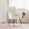 Image de vidaXL Fauteuil relax blanc crème velours