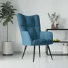 Image de vidaXL Fauteuil relax bleu velours