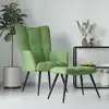 Image de vidaXL Fauteuil relax avec pouf vert clair velours