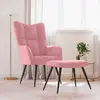 Image de vidaXL Fauteuil relax avec pouf rose velours