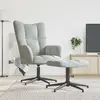 Image de vidaXL Fauteuil relax avec pouf gris clair velours