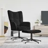 Image de vidaXL Fauteuil relax avec pouf noir velours
