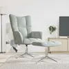 Image de vidaXL Fauteuil relax avec pouf gris clair velours