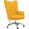Image de Fauteuil "Hambach" en velours (100% polyester), acier jaune moutarde. Dimensions (L/H/P) 61x102x69 cm