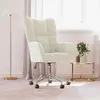 Image de Fauteuil "Hambach" en velours (100% polyester), acier en blanc crème. Dimensions (L/H/P) 61x102x69 cm
