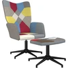 Image de vidaXL Fauteuil relax avec pouf Patchwork Tissu