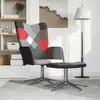 Image de vidaXL Fauteuil relax avec pouf Patchwork Tissu