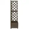 Image de vidaXL Treillis d'angle avec jardinière Gris 40x40x150cm Sapin massif