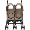Image de vidaXL Poussette jumelle Taupe Acier