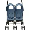 Image de vidaXL Poussette double bleu marine acier