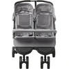 Image de vidaXL Poussette jumelle gris clair acier