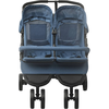 Image de vidaXL Poussette double bleu marine acier