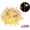 Image de vidaXL Guirlande lumineuse boules 20 m 200 LED blanc chaud 8 fonctions