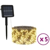 Image de vidaXL Guirlandes lumineuses solaires 5 pcs 5x200 LED blanc chaud intérieur extérieur