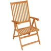 Image de vidaXL Chaises de jardin réglables avec coussins 8 pcs. Bois massif teck
