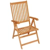 Image de vidaXL Chaises de jardin réglables avec coussins 8 pcs. Bois massif teck