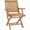 Image de vidaXL Chaises de jardin pliantes avec coussins 4 pcs. Bois massif teck