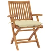 Image de vidaXL Chaises de jardin pliantes avec coussins 4 pcs. Bois massif teck