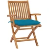 Image de vidaXL Chaises de jardin pliantes avec coussins 4 pcs. Bois massif teck