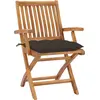 Image de vidaXL Chaises de jardin pliantes avec coussins 6 pcs. Bois massif teck