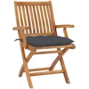 Image de vidaXL Chaises de jardin pliantes avec coussins 8 pcs. Bois massif teck