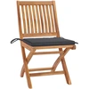 Image de vidaXL Chaises de jardin pliantes avec coussins 4 pcs. Bois massif teck