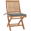 Image de vidaXL Chaises de jardin pliantes avec coussins 4 pcs. Bois massif teck