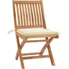 Image de vidaXL Chaises de jardin pliantes avec coussins 4 pcs. Bois massif teck