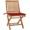 Image de vidaXL Chaises de jardin pliantes avec coussins 4 pcs. Bois massif teck