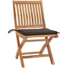 Image de vidaXL Chaises de jardin pliantes avec coussins 4 pcs. Bois massif teck
