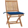 Image de vidaXL Chaises de jardin pliantes avec coussins 4 pcs. Bois massif teck
